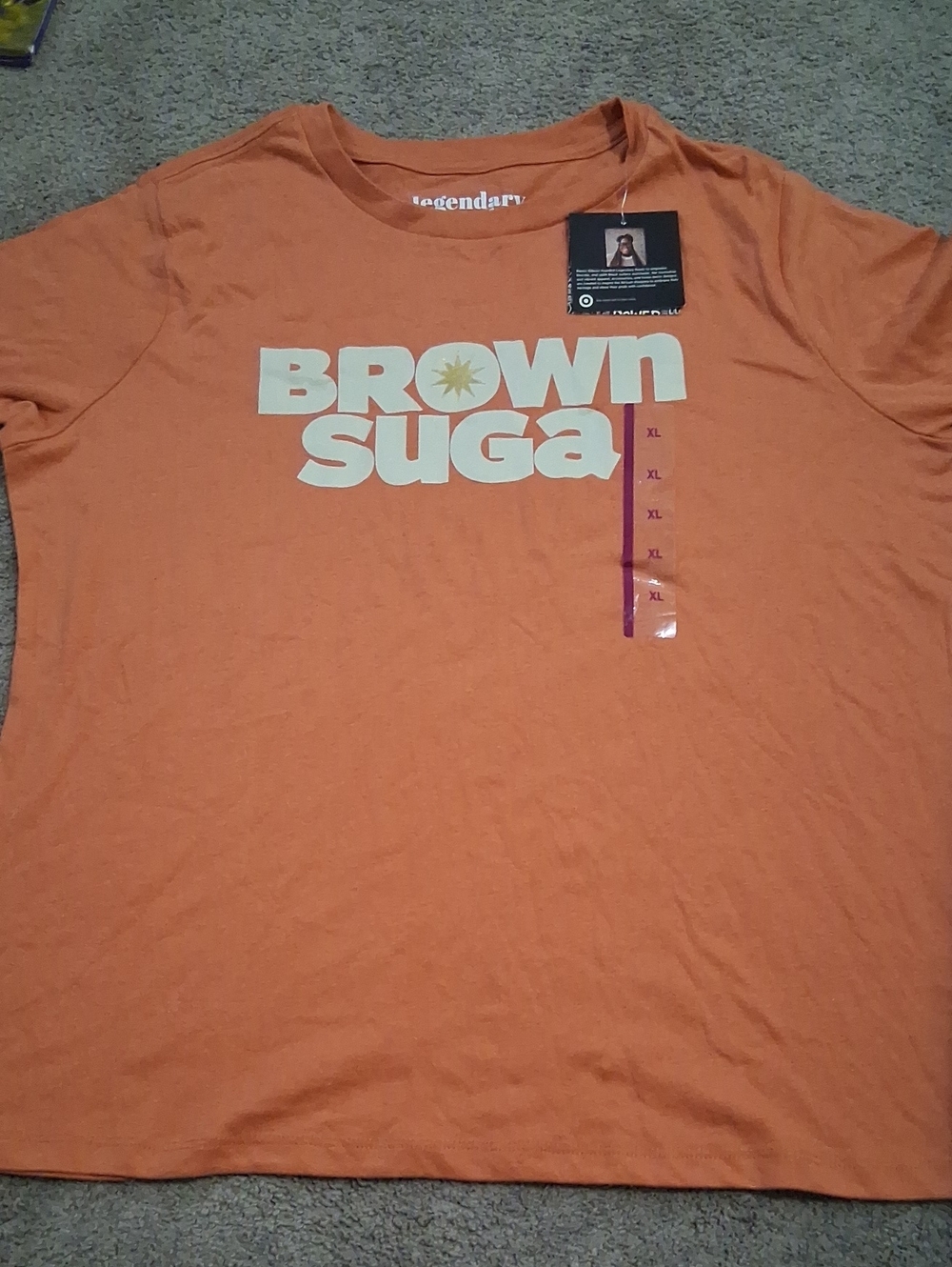 Brown Suga Orange Graphic Short Sleeve Tee - Legendary